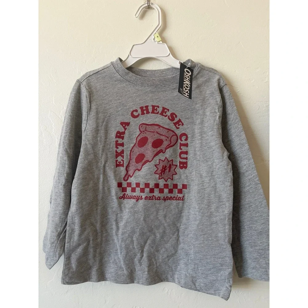 New XS kids long sleeve pizza shirt